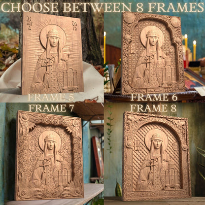 Αγία Όλγα Ξυλόγλυπτη Εικόνα.