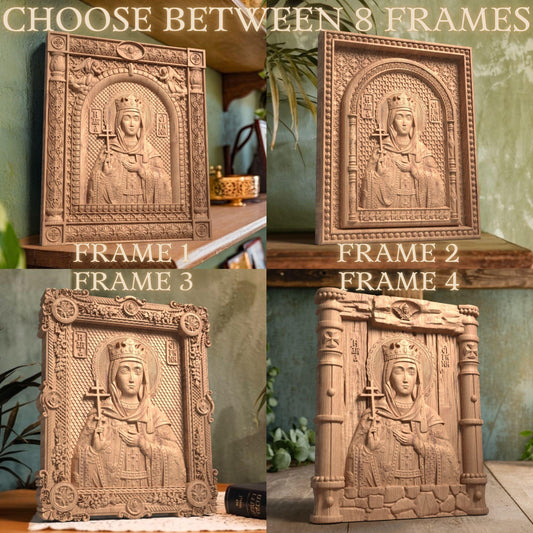 Αγία Ειρήνη Ξυλόγλυπτη Εικόνα.