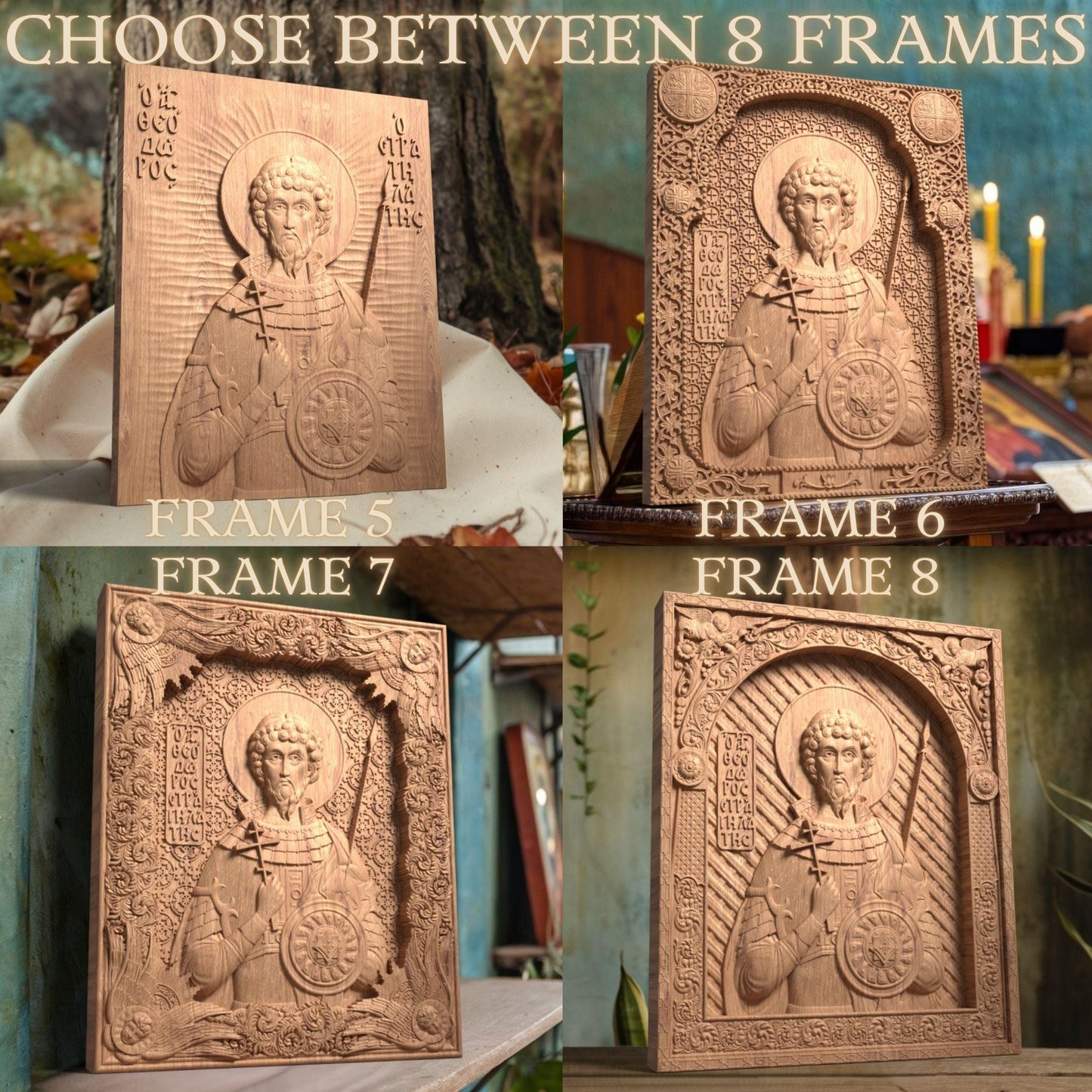 Άγιος Θεόδωρος ο Στρατηλάτης Ξυλόγλυπτη Εικόνα.