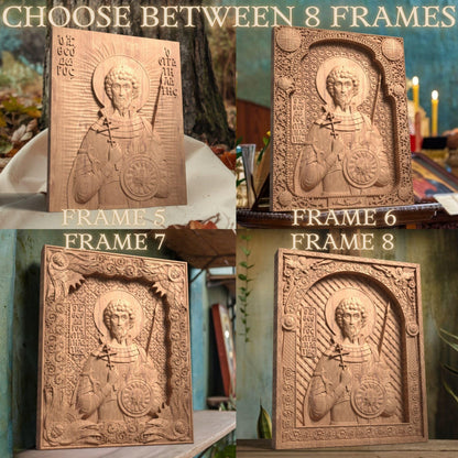 Άγιος Θεόδωρος ο Στρατηλάτης Ξυλόγλυπτη Εικόνα.