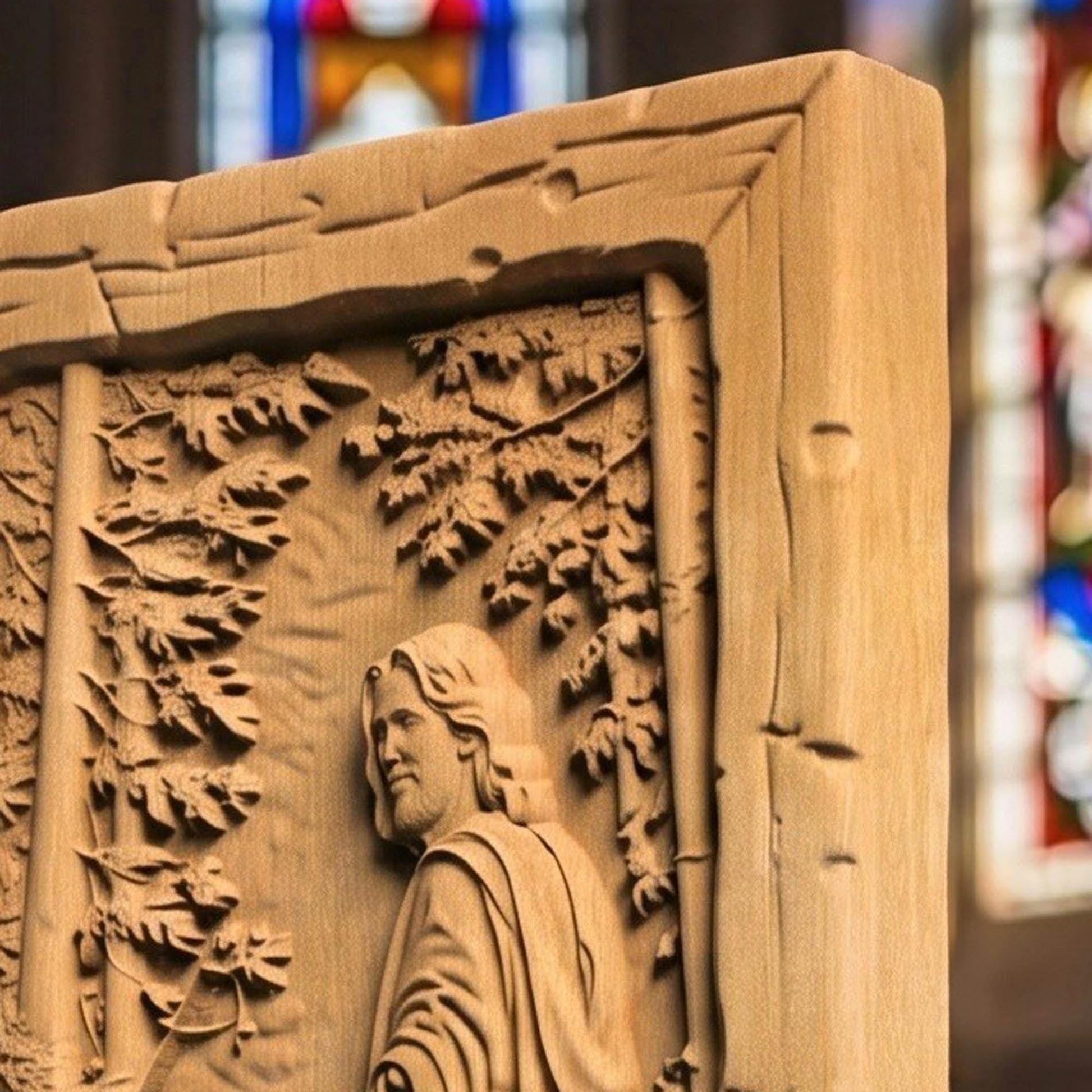 Jesus Christ Calling Wooden Carved Handmade Christian Icon  Byzantine Greek Orthodox Home Decor Cretan Holy Carvings