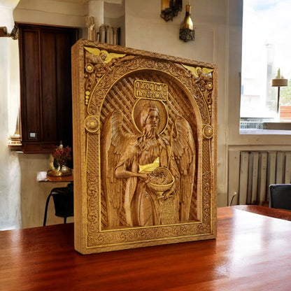 Άγιος Ιωάννης ο Βαπτιστής Ξυλόγλυπτη Εικόνα.