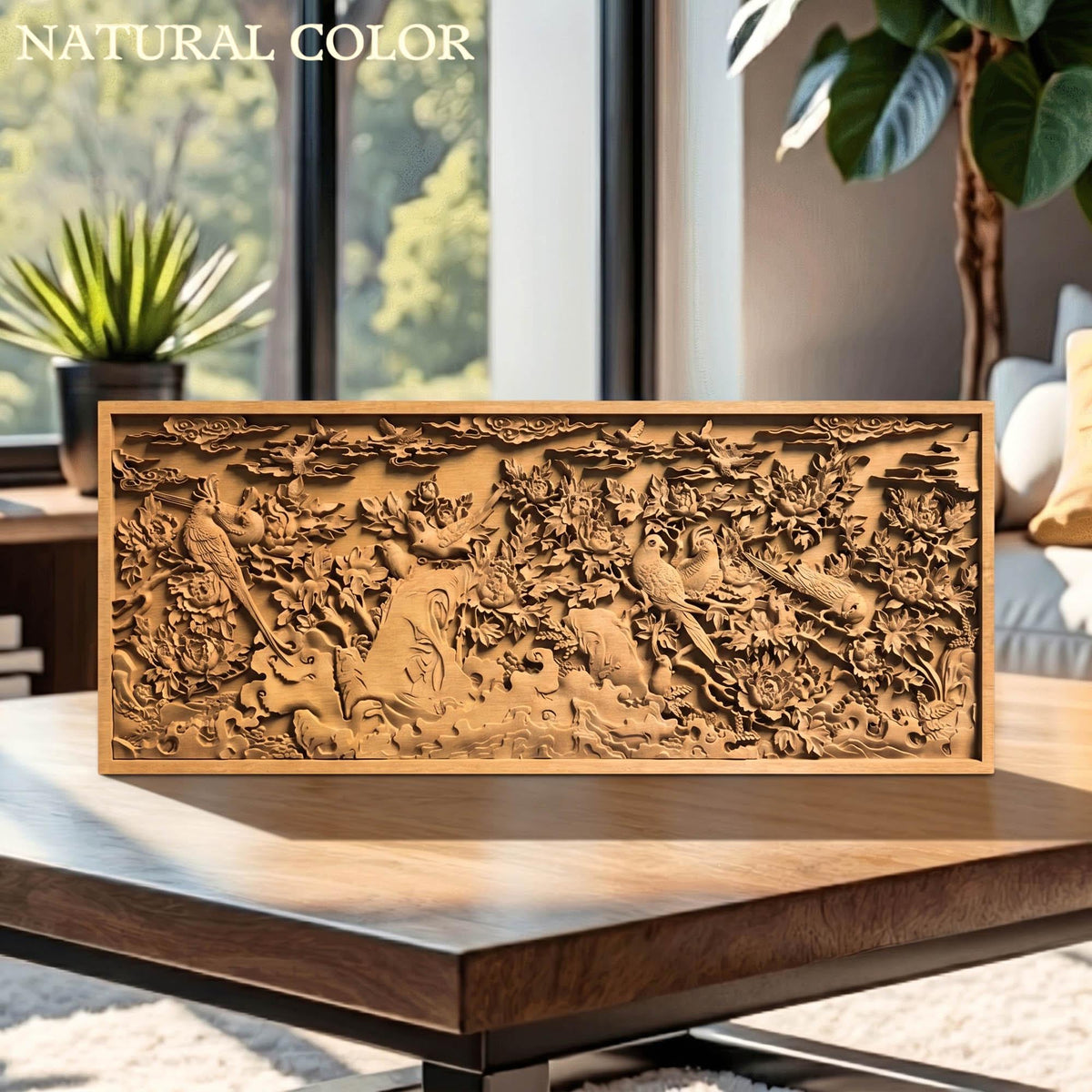 Birds of Paradise Wooden Bas Relief | Wood Panel Art | Sculptural Gift Idea