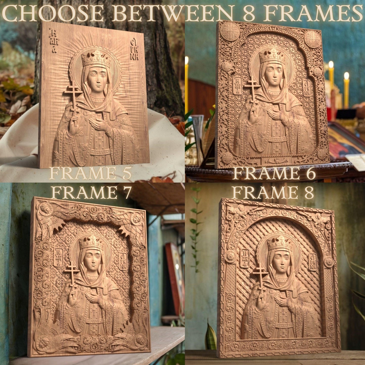 Αγία Ειρήνη Ξυλόγλυπτη Εικόνα.