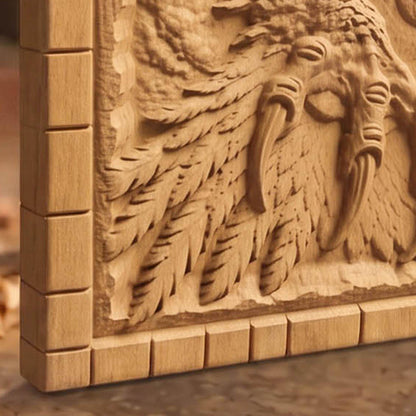 Harpy from Ancient Greek Mythology 3D Wooden Bas Relief Panel Art Sculptural Gift Idea Cretan Holy Carvings