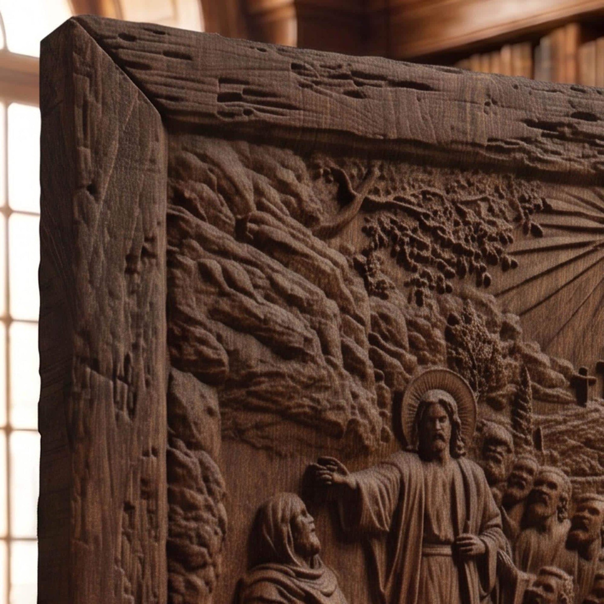 Jesus Christ Resurrecting Lazarus Wooden Carved Handmade Christian Icon  Byzantine Greek Orthodox Home Decor Cretan Holy Carvings