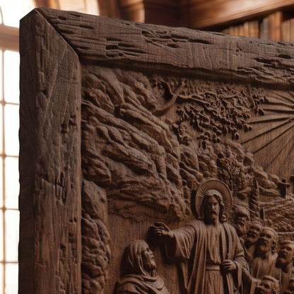 Jesus Christ Resurrecting Lazarus Wooden Carved Handmade Christian Icon  Byzantine Greek Orthodox Home Decor Cretan Holy Carvings