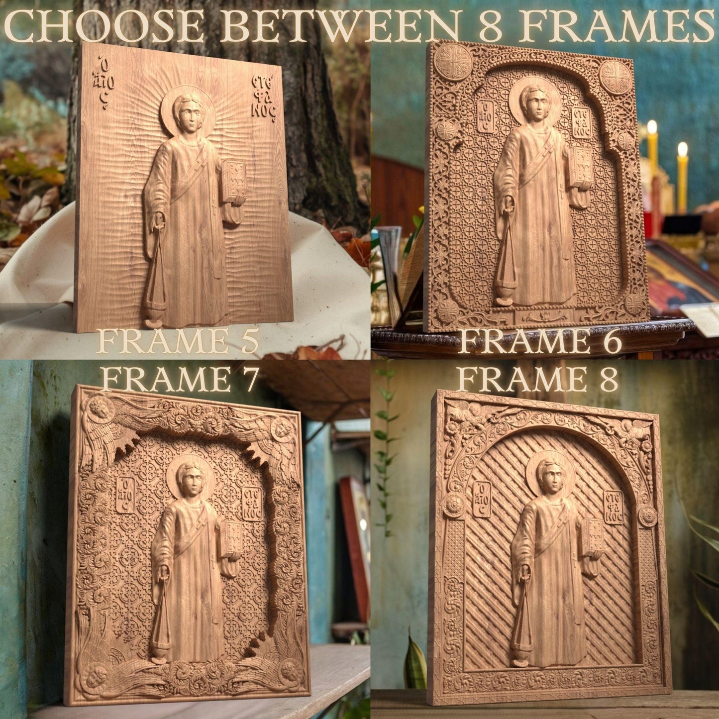 Άγιος Στέφανος Ξυλόγλυπτη Εικόνα.