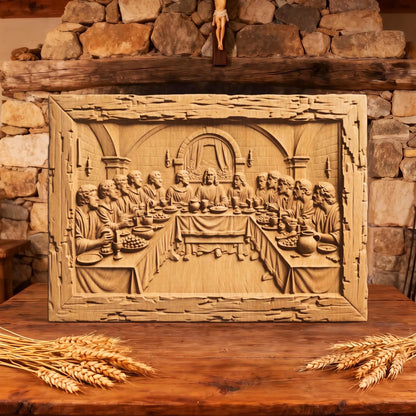 The Last Supper Rustic Frame Wooden Carved Handmade Christian Icon  Byzantine Greek Orthodox Home Decor Cretan Holy Carvings