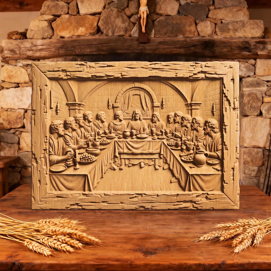 The Last Supper Rustic Frame Wooden Carved Handmade Christian Icon  Byzantine Greek Orthodox Home Decor Cretan Holy Carvings