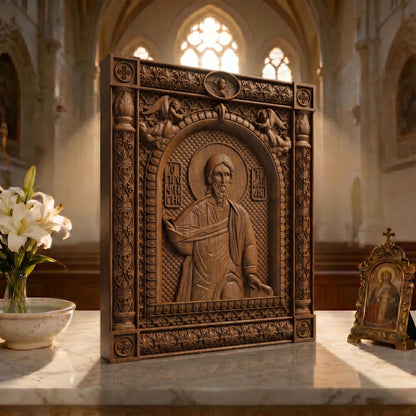 Prophet Isaiah Wooden Carved Handmade Christian Icon | Byzantine Greek Orthodox Home Art Decor