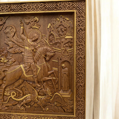 Άγιος Γεώργιος Ξυλόγλυπτη Εικόνα.