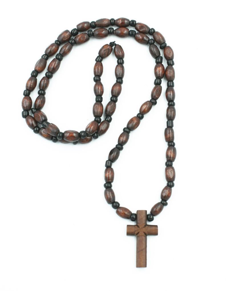 Ξύλινος Σταυρός Λαιμού Σκαλιστό Εργόχειρο.