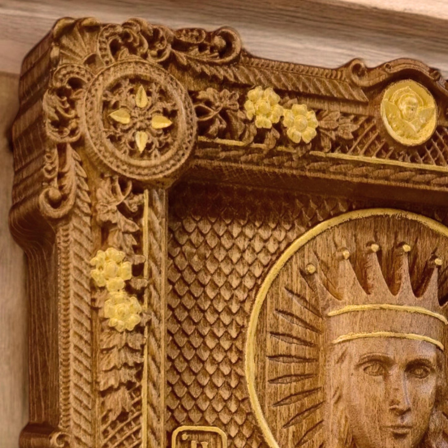 Αγία Αικατερίνη Ξυλόγλυπτη Εικόνα.