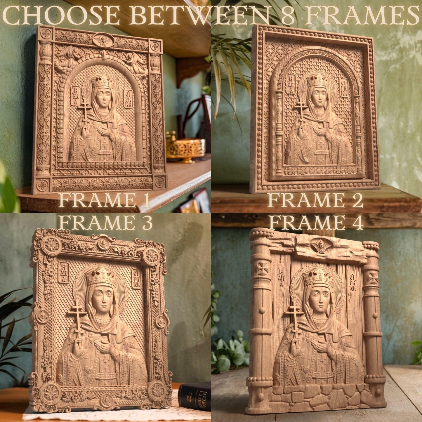 Αγία Ειρήνη Ξυλόγλυπτη Εικόνα.