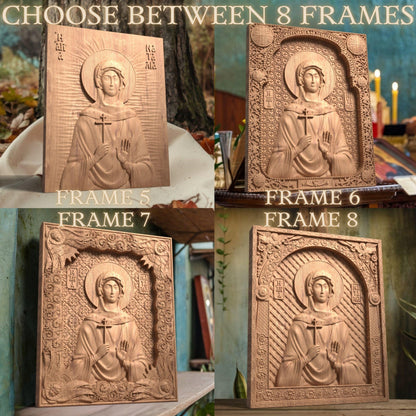 Αγία Ναταλία Μόσχας Ξυλόγλυπτη Εικόνα.