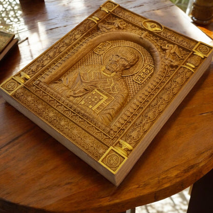 Άγιος Νικόλαος Ξυλόγλυπτη Εικόνα.
