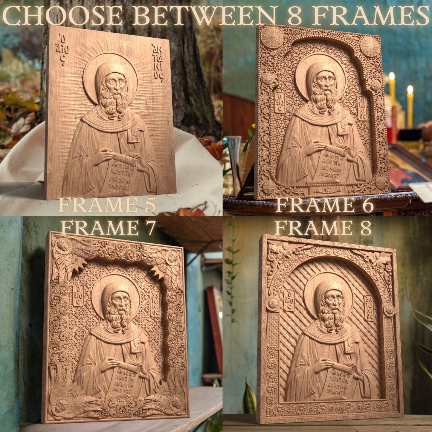 Άγιος Αντώνιος ο Μέγας Ξυλόγλυπτη Εικόνα.