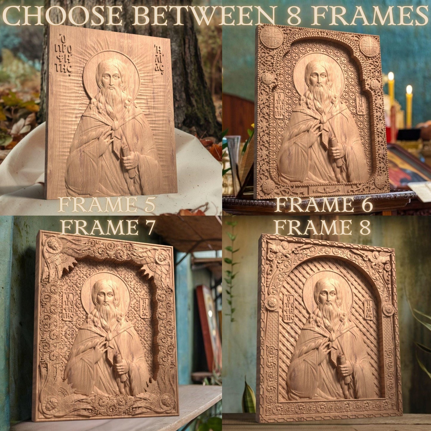 Προφήτης Ηλίας Ξυλόγλυπτη Εικόνα.