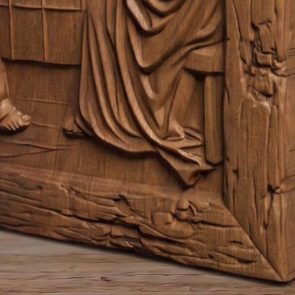 The Last Supper 3 Rustic Frame Wooden Carved Handmade Christian Icon  Byzantine Greek Orthodox Home Decor Cretan Holy Carvings