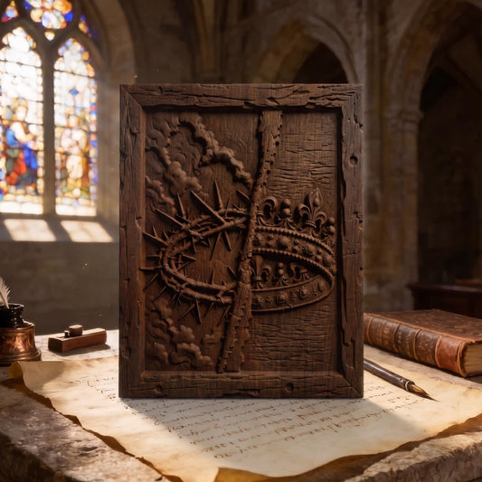 Crown of Jesus Christ Wooden Carved Handmade Christian Icon  Byzantine Greek Orthodox Home Decor Cretan Holy Carvings