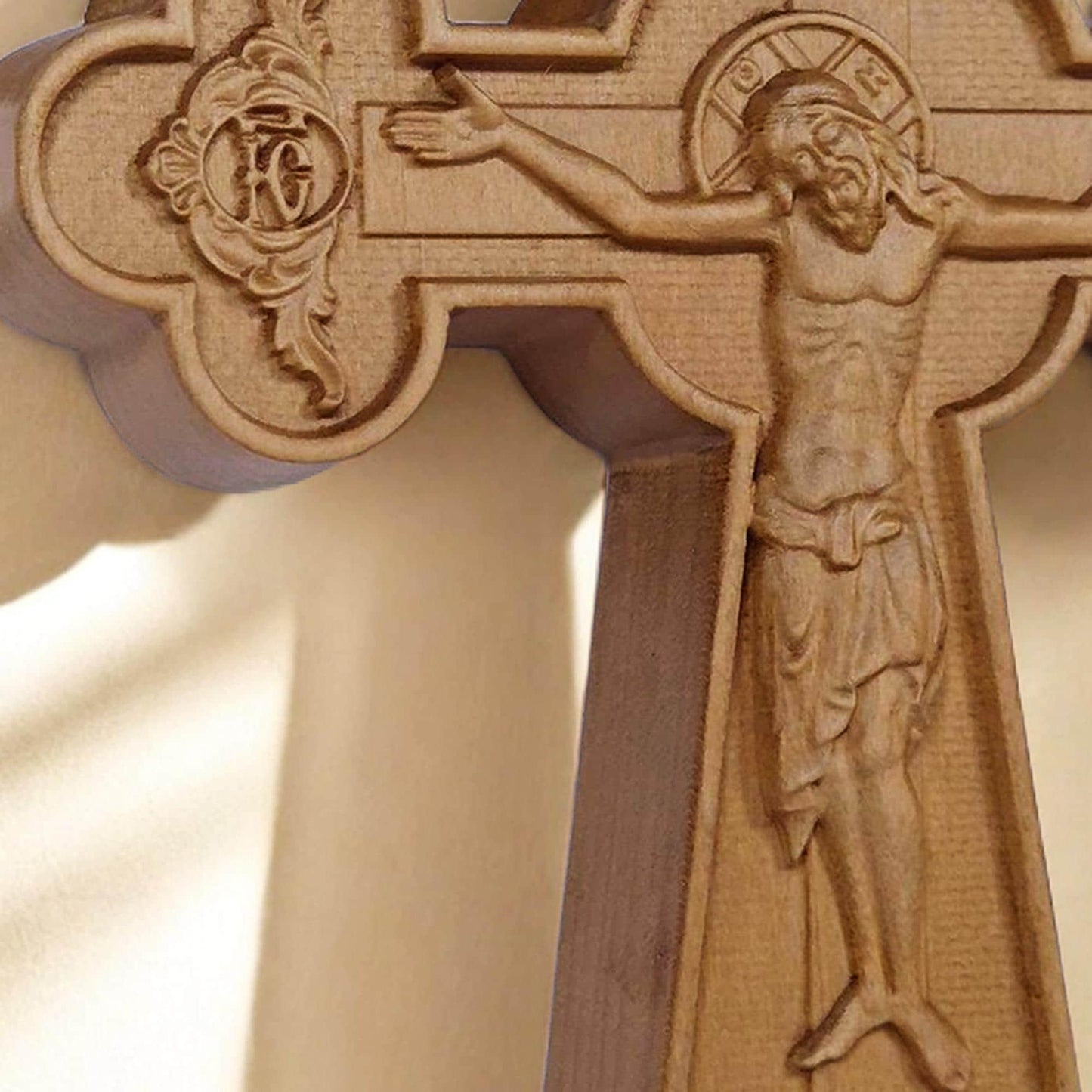 Hand Carved Cross No 2 | Wood Byzantine Greek Christian Wall Art