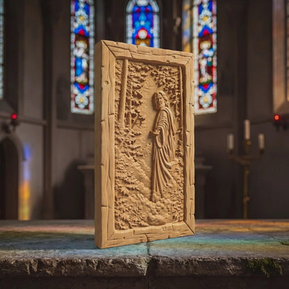 Jesus Christ Calling Wooden Carved Handmade Christian Icon  Byzantine Greek Orthodox Home Decor Cretan Holy Carvings