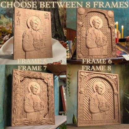 Άγιος Ευαγγελιστής Μάρκος Ξυλόγλυπτη Εικόνα.