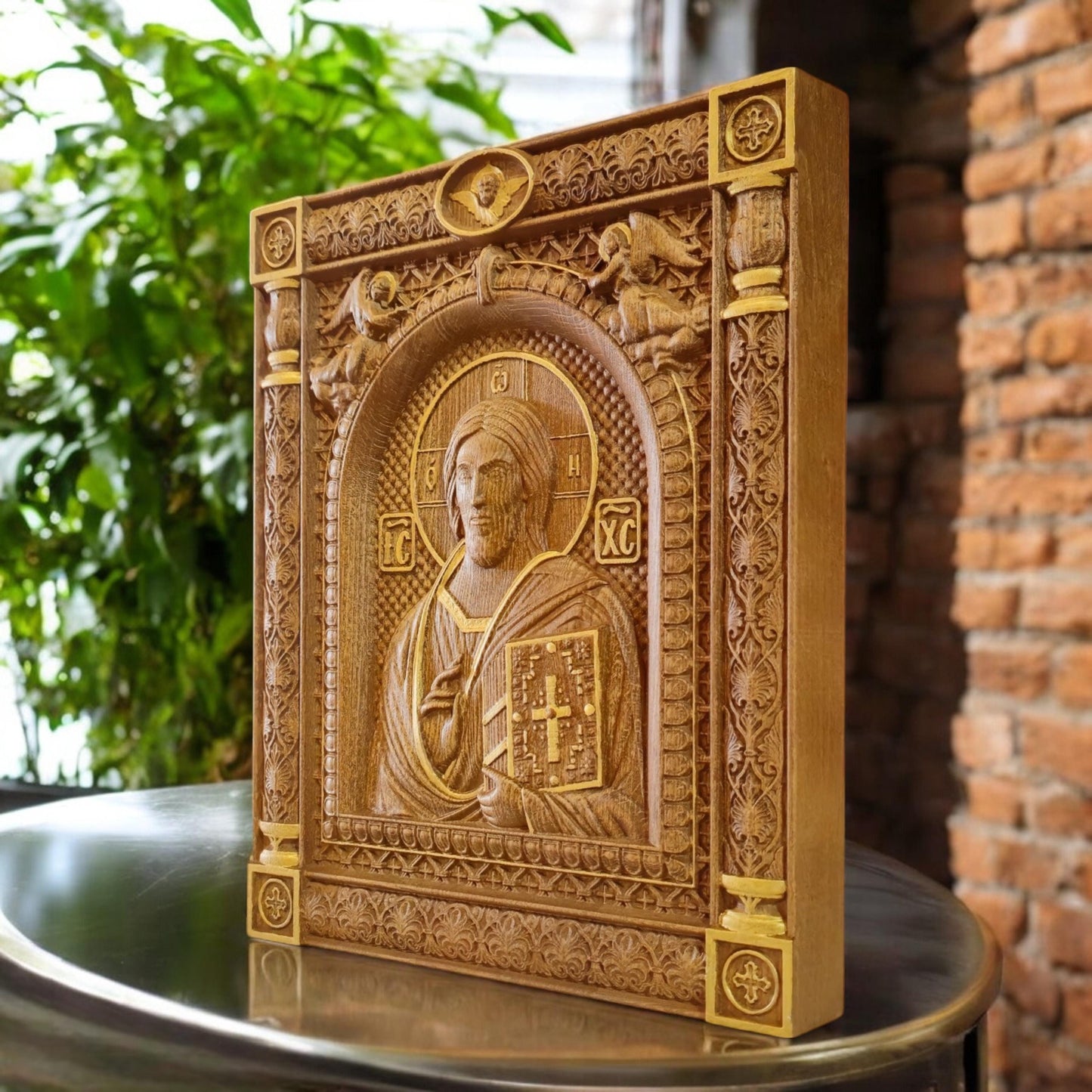 Ιησούς Χριστός Παντοκράτωρ του Σινά Ξυλόγλυπτη Εικόνα.