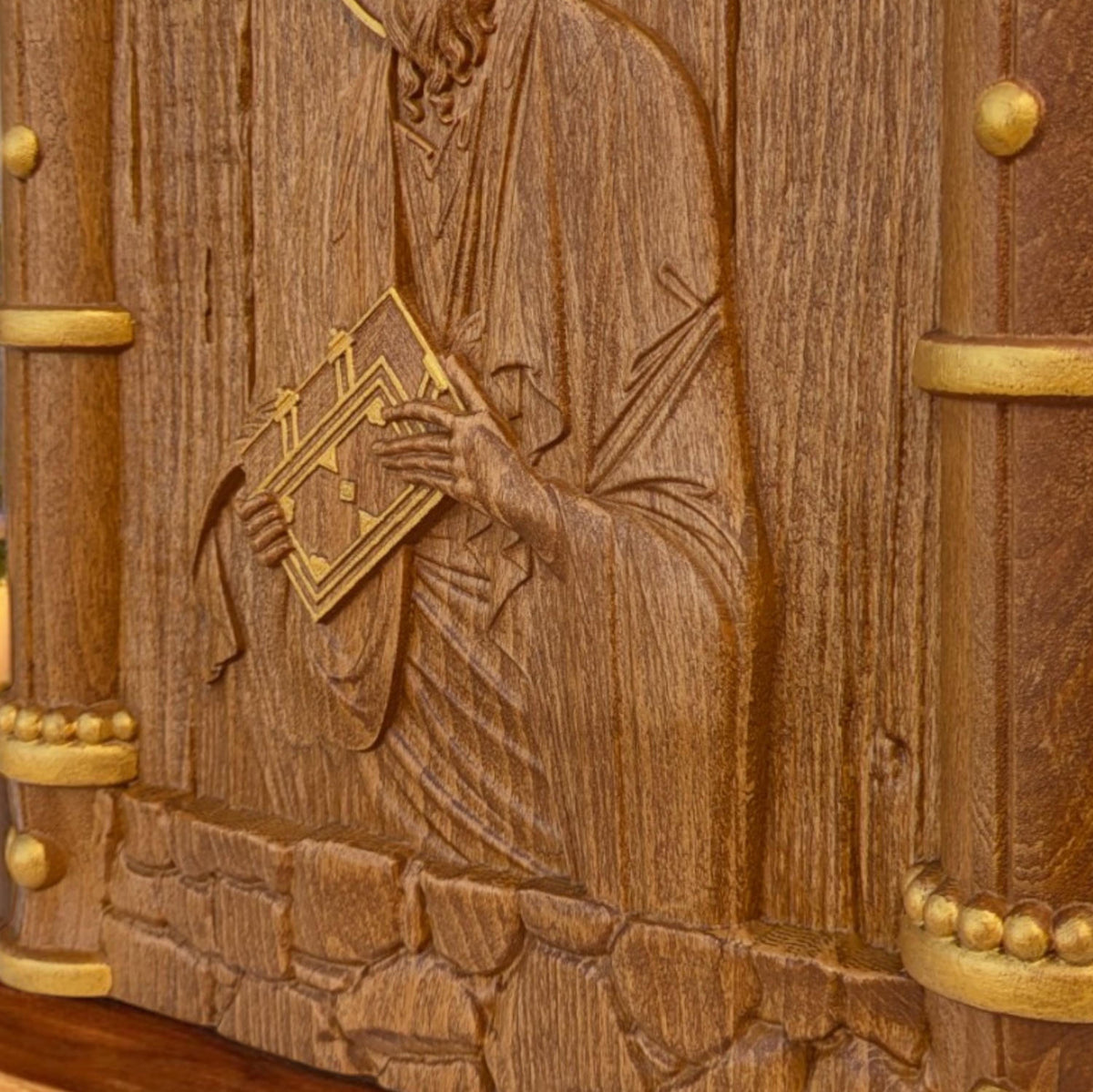 Saint Paul the Apostle Wooden Carved Handmade Christian Icon. Byzantine Greek Orthodox Home Art Decor.