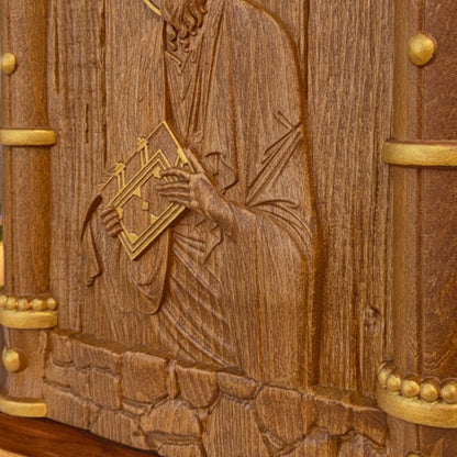 Saint Paul the Apostle Wooden Carved Handmade Christian Icon. Byzantine Greek Orthodox Home Art Decor.