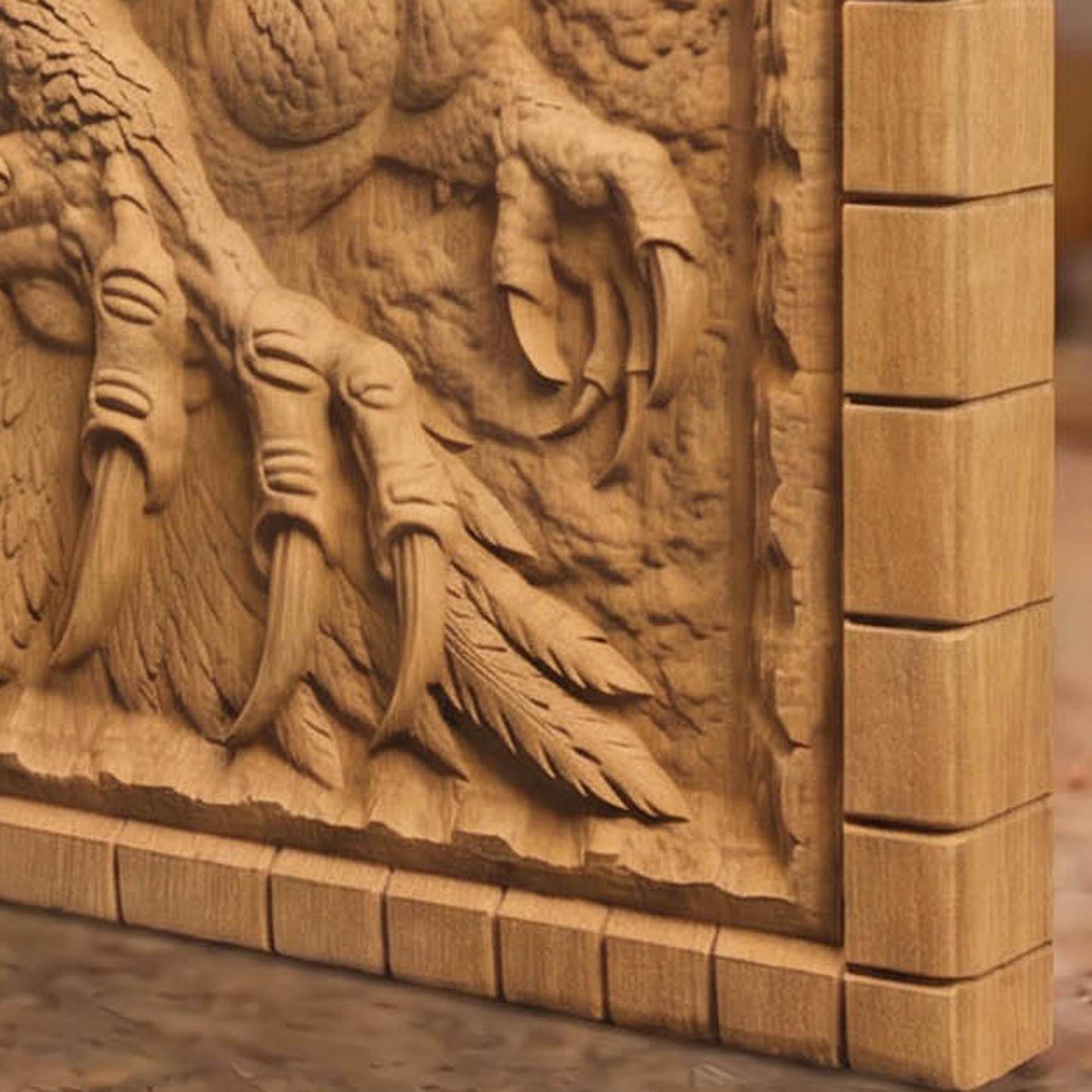 Harpy from Ancient Greek Mythology 3D Wooden Bas Relief Panel Art Sculptural Gift Idea Cretan Holy Carvings