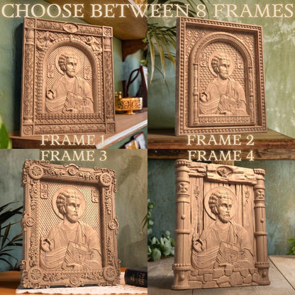 Ευαγγελιστής Λουκάς Ξυλόγλυπτη Εικόνα.