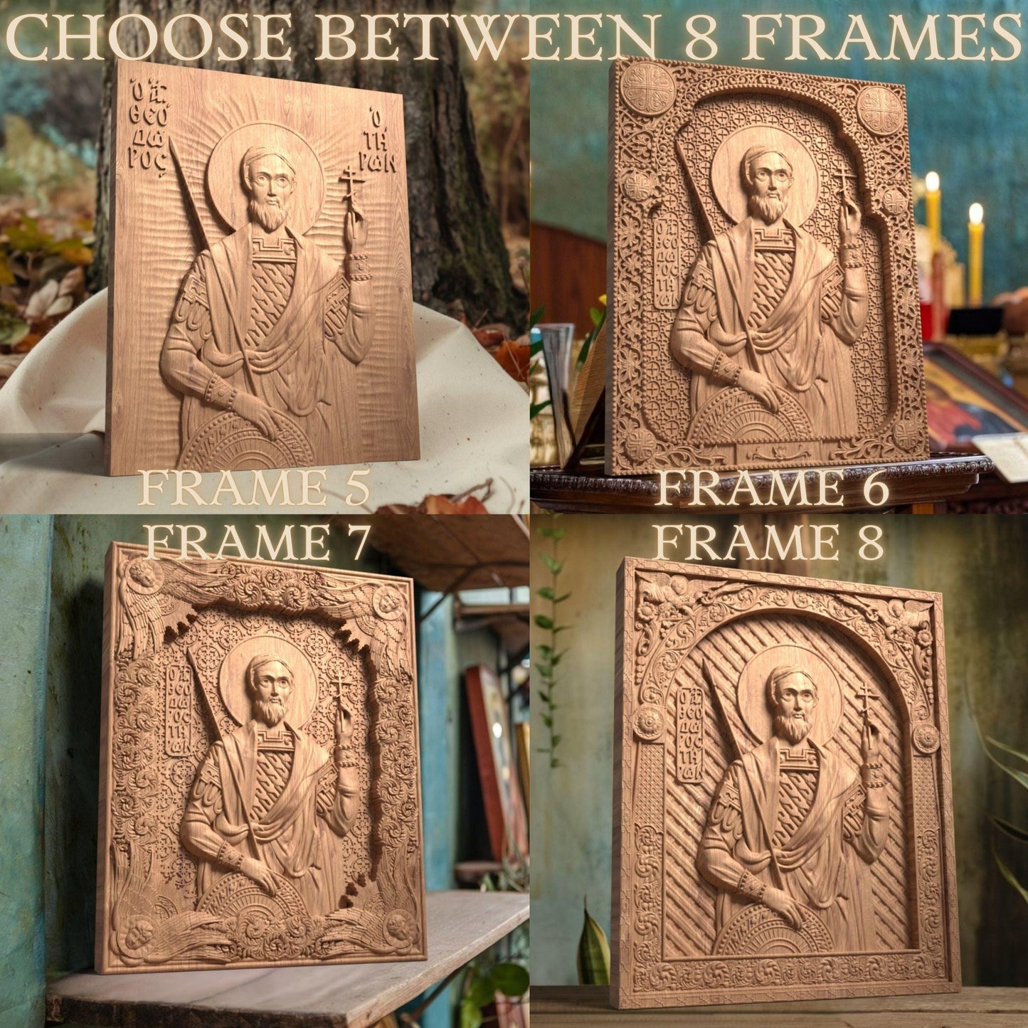 Άγιος Θεόδωρος Τήρων Ξυλόγλυπτη Εικόνα.