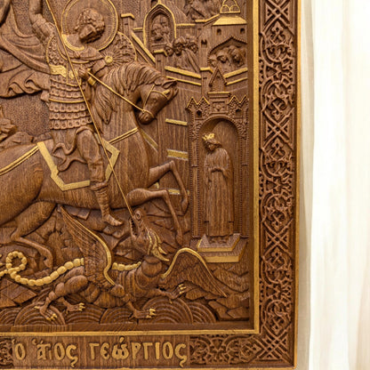 Άγιος Γεώργιος Ξυλόγλυπτη Εικόνα.

