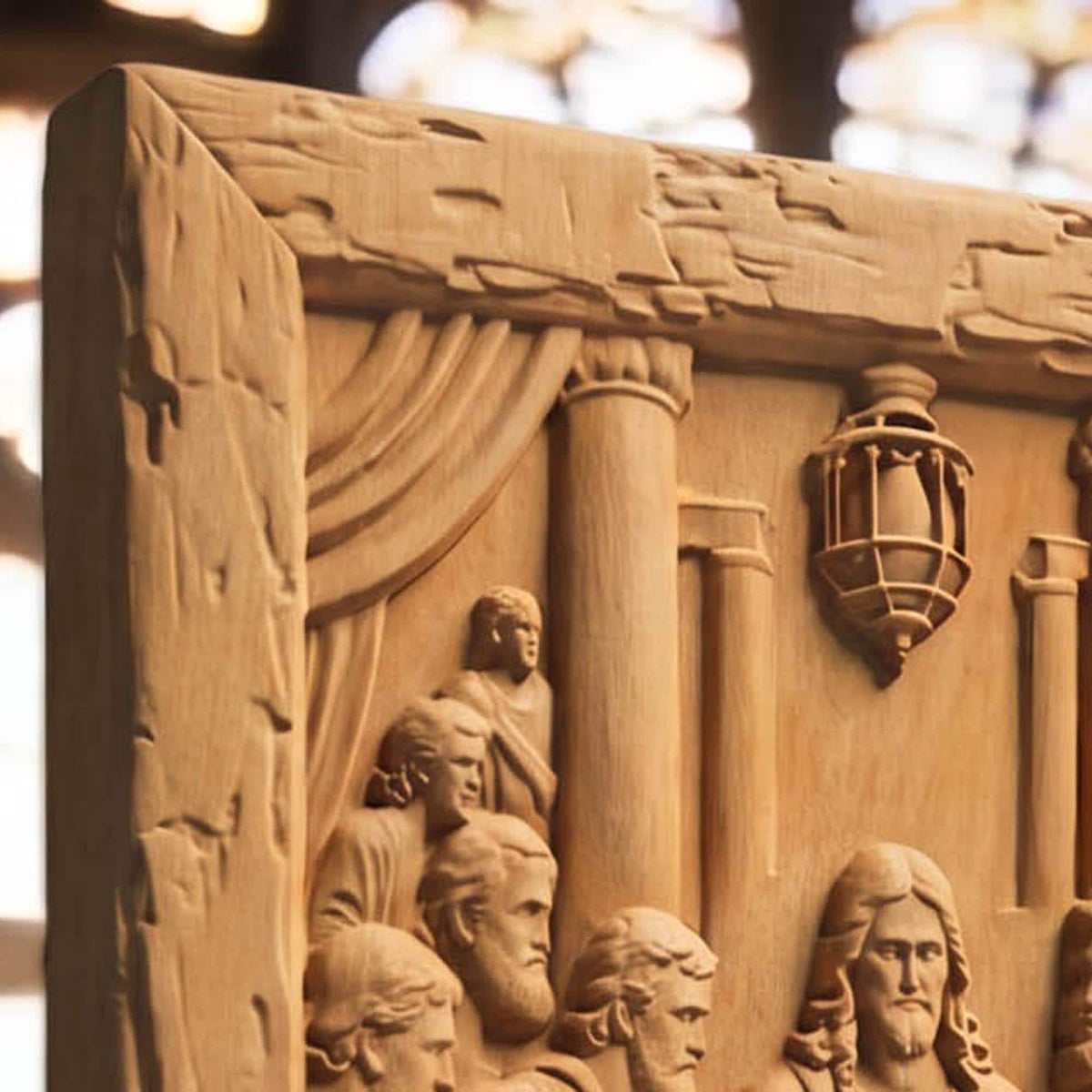 The Last Supper 2 Rustic Frame Wooden Carved Handmade Christian Icon  Byzantine Greek Orthodox Home Decor Cretan Holy Carvings