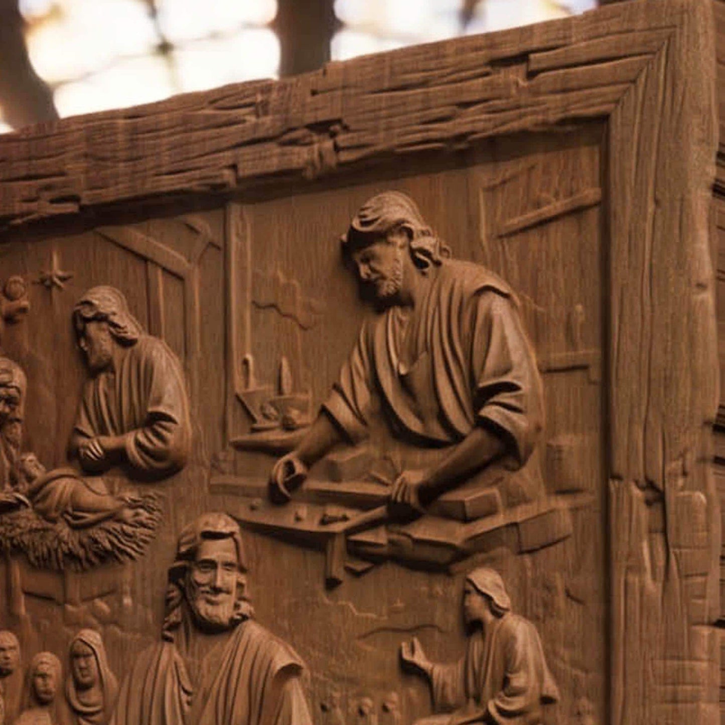 The Life of Jesus Christ Wooden Carved Handmade Christian Icon  Byzantine Greek Orthodox Home Decor Cretan Holy Carvings