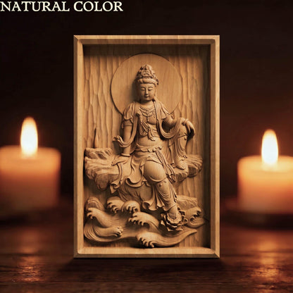 Asian Entity No 16 Wooden Bas Relief | Wood Panel Art | Sculptural Gift Idea
