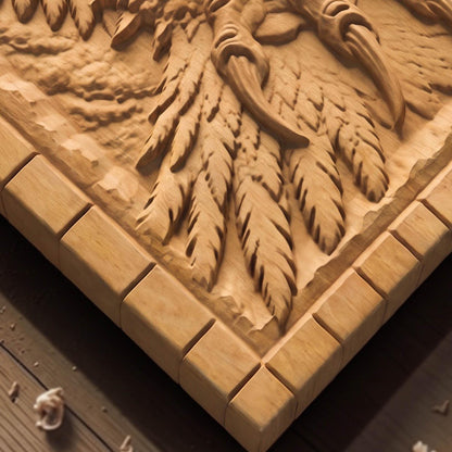 Harpy from Ancient Greek Mythology 3D Wooden Bas Relief Panel Art Sculptural Gift Idea Cretan Holy Carvings