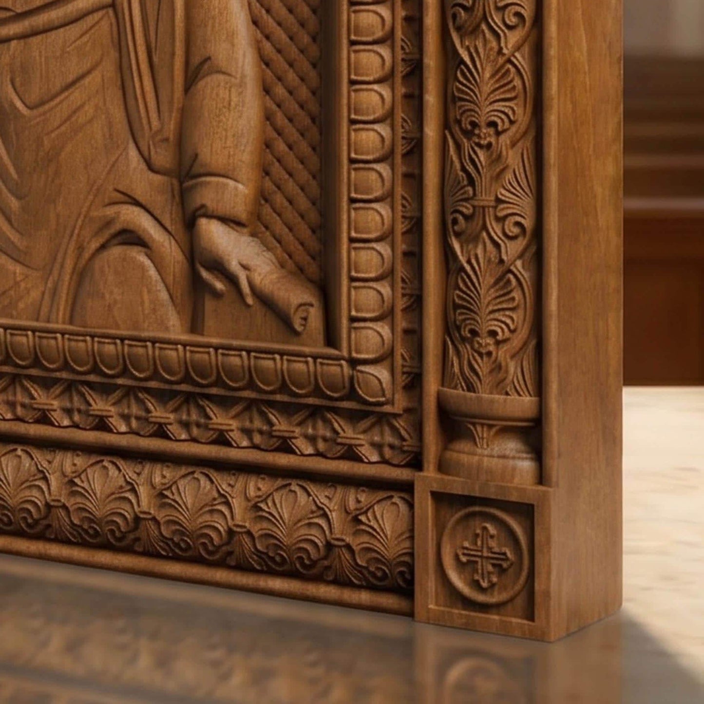 Prophet Isaiah Wooden Carved Handmade Christian Icon | Byzantine Greek Orthodox Home Art Decor