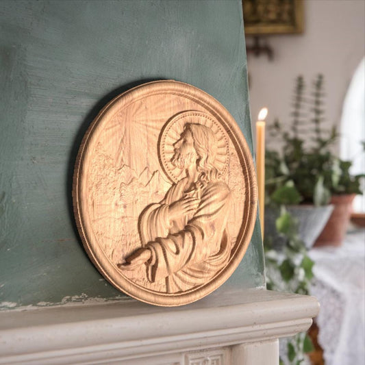 Ιησούς Χριστός Προσεύχεται Ξυλόγλυπτη Εικόνα.
