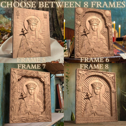 Αγία Ελένη Ξυλόγλυπτη Εικόνα.