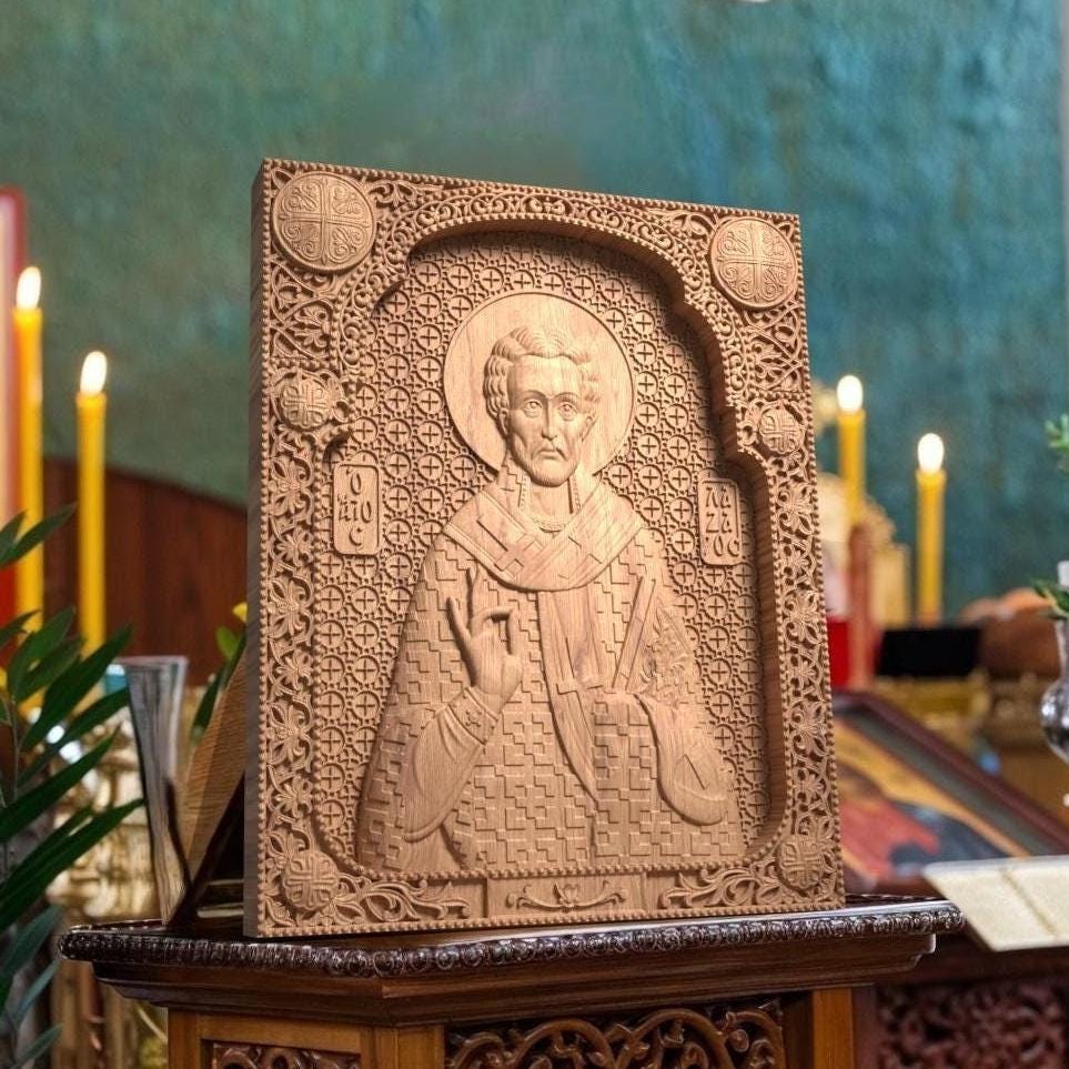 Άγιος Λάζαρος Ξυλόγλυπτη Εικόνα.