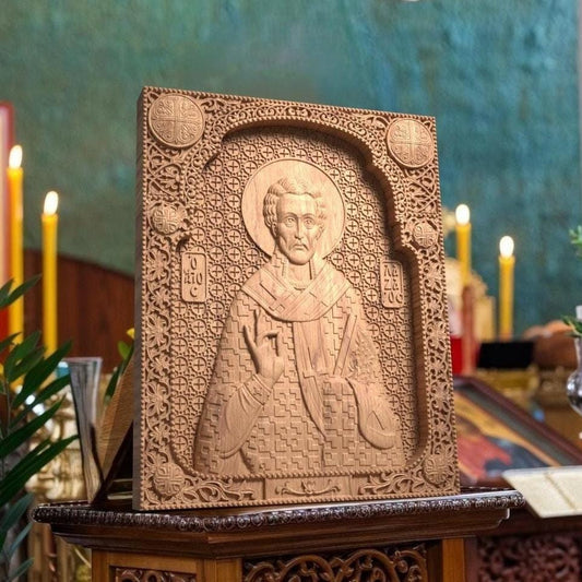 Άγιος Λάζαρος Ξυλόγλυπτη Εικόνα.