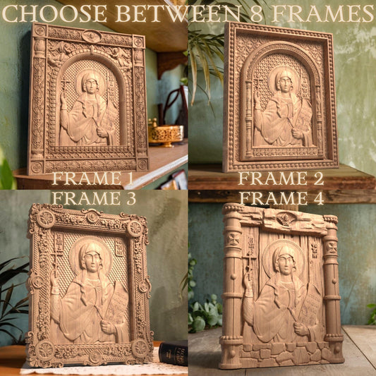 Αγία Φωτεινή Ξυλόγλυπτη Εικόνα.