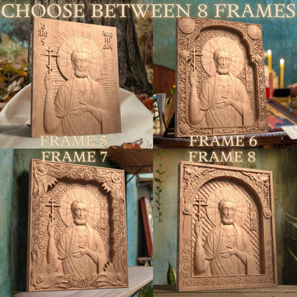 Άγιος Λεωνίδας Ξυλόγλυπτη Εικόνα.