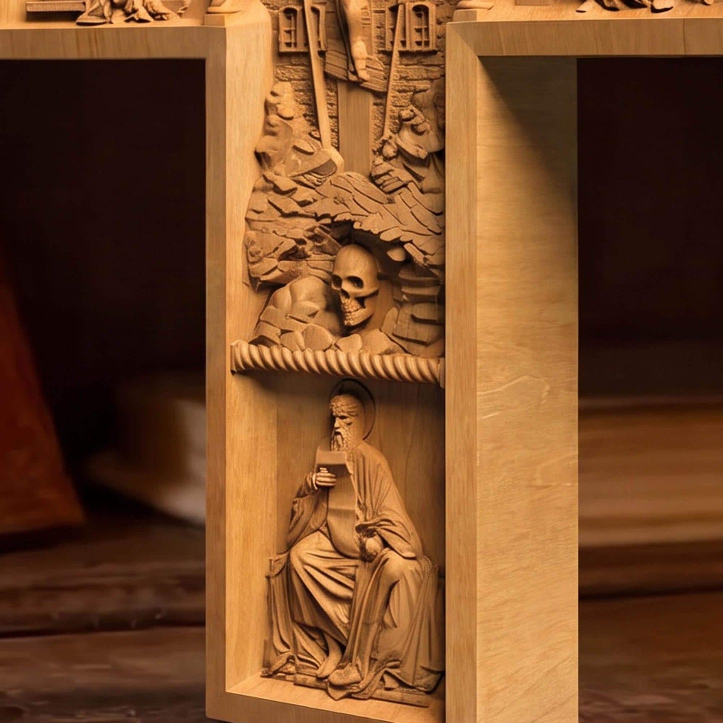 Hand Carved Cross No 13 | Wood Byzantine Greek Christian Wall Art Cretan Holy Carvings