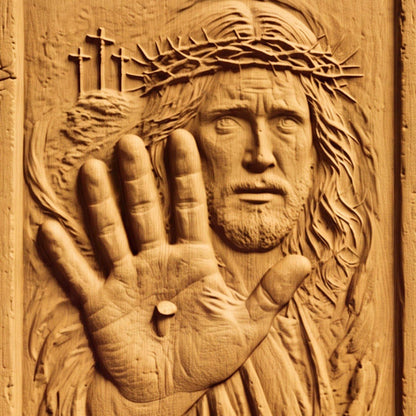 Jesus Christ Wound Wooden Carved Handmade Christian Icon  Byzantine Greek Orthodox Home Art Decor Cretan Holy Carvings