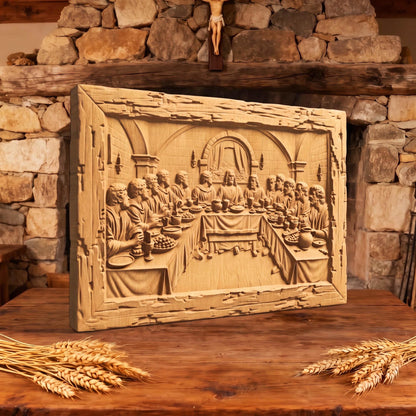 The Last Supper Rustic Frame Wooden Carved Handmade Christian Icon  Byzantine Greek Orthodox Home Decor Cretan Holy Carvings