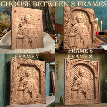 Άγιος Ευγένιος Ξυλόγλυπτη Εικόνα.